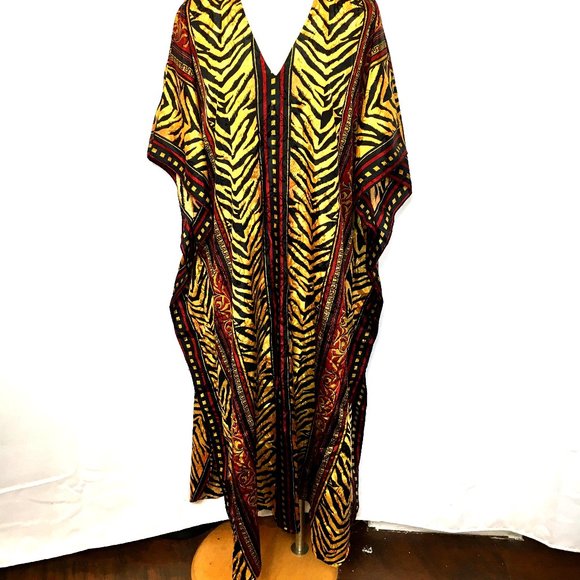 Kaftan Robe Zebra Print Winlar Vintage - Picture 1 of 13